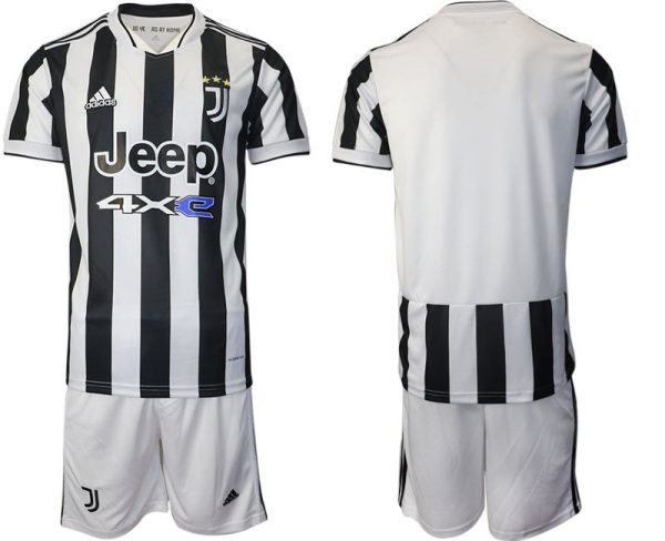 Günstige Fußballtrikots Juventus Turin Heimtrikot 2022 Kurzarm Weiss/Schwarz-2