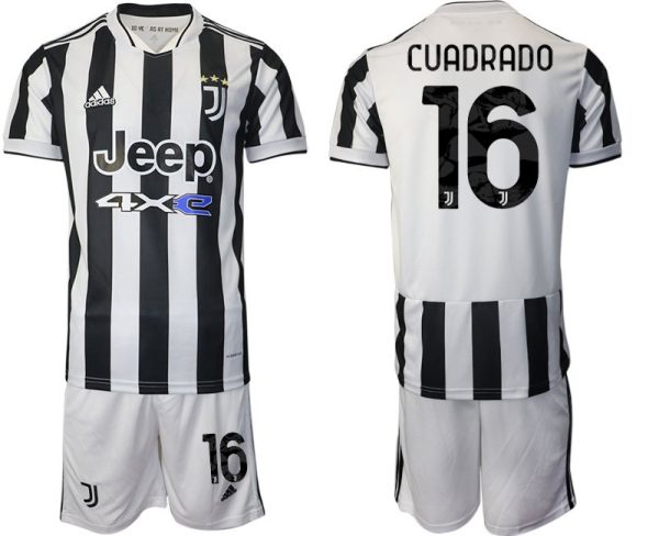 Günstige Fußballtrikots Juventus Turin Heimtrikot 2022 mit Aufdruck Cuadrado 16-1