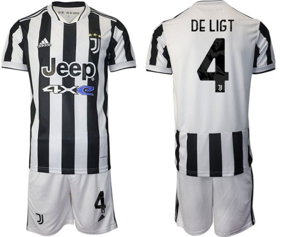 Günstige Fußballtrikots Juventus Turin Heimtrikot 2022 mit Aufdruck DE LIGT 4-1