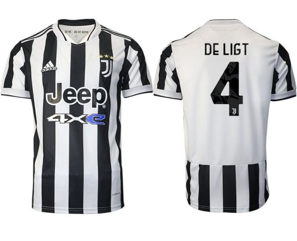 Günstige Fußballtrikots Juventus Turin Heimtrikot 2022 mit Aufdruck DE LIGT 4