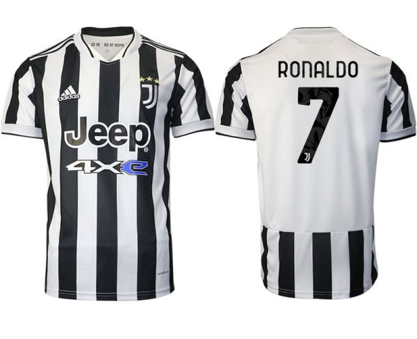 Günstige Fußballtrikots Juventus Turin Heimtrikot 2022 mit Aufdruck Ronaldo 7