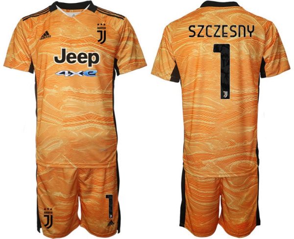 Herren Juventus Turin Torwarttrikot Set 2022 orange mit Aufdruck Szczesny 1