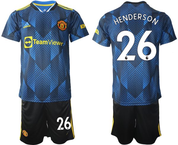 Manchester United 2022 Herren Trikot blau mit Aufdruck Henderson 26-1