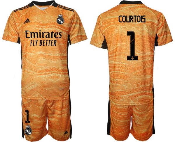 Real Madrid Herren Torwarttrikot orange mit Aufdruck Courtois 1