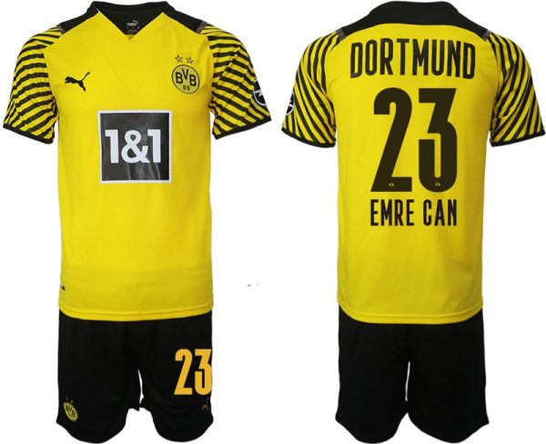 Borussia Dortmund Emre Can 23# Trikotsatz BVB 2022 Herren Heimtrikot Gelb Schwarz