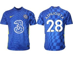 Chelsea Azpilicueta 28# Herren Heim Fußball Trikot 2022 blau/gelb