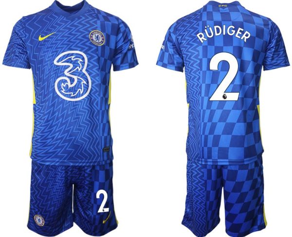 Chelsea F.C. 2022 Heimtrikot mit Aufdruck RÜDIGER 2-1