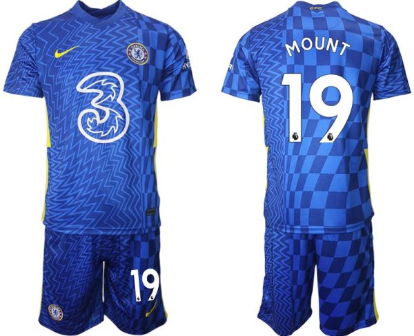 Chelsea Stadion Heimtrikot 2022 mit Aufdruck Mount 19 blau/gelb-1