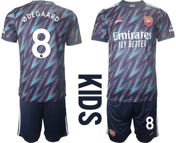 FC Arsenal Ausweichtrikot 2021-22 für Kinder mit Aufdruck Ødegaard 8