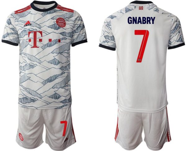 FC Bayern München 2021/22 Herren 3rd Trikot weiß mit Aufdruck Gnabry 7-1