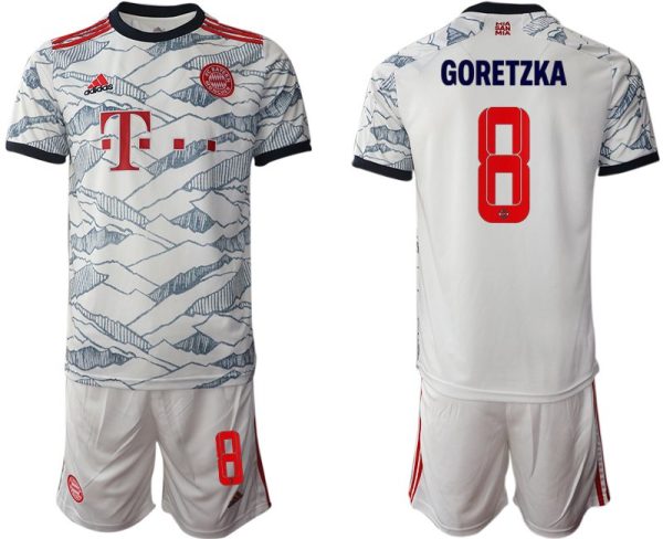 FC Bayern München 2021/22 Herren 3rd Trikot weiß mit Aufdruck Goretzka 8-1