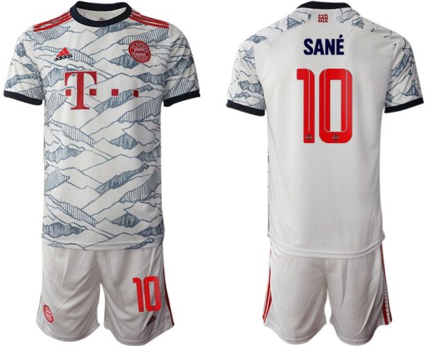 FC Bayern München 2021/22 Herren Ausweichtrikot weiß mit Aufdruck Sané 10-1