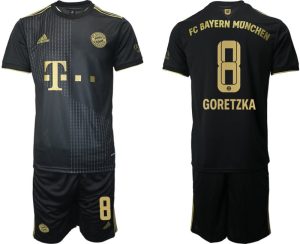 FC Bayern München Goretzka 8 Auswärts Fußballtrikot 2021/22 Schwarz Trikotsatz