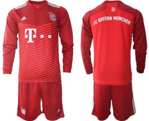 FC Bayern München Heimtrikot 21/22 Herren rot Langarm + Kurze Hosen