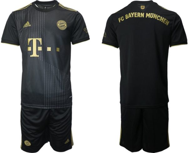 FC Bayern München Herren Auswärts Trikot 2021/22 Schwarz/Gold Trikotsatz