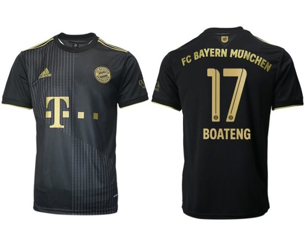 FC Bayern München Herren Auswärts Trikot 21/22 schwarz/gold mit Aufdruck Boateng 17