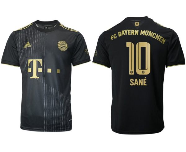 FC Bayern München Herren Auswärts Trikot 21/22 schwarz/gold mit Aufdruck Sané 10