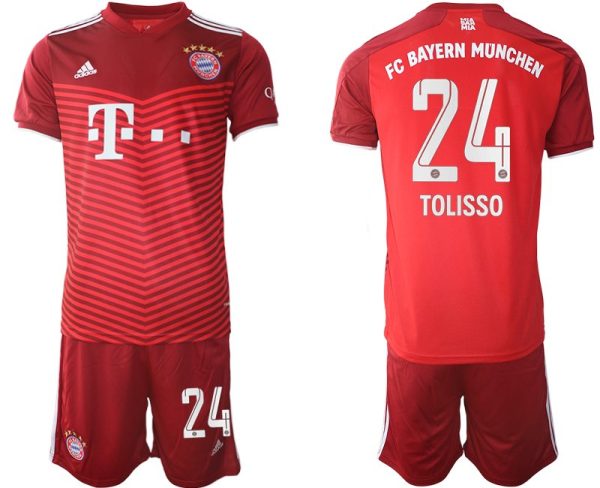 FC Bayern München Saison 2021/22 Heimtrikot rot mit Aufdruck Tolisso 24-1