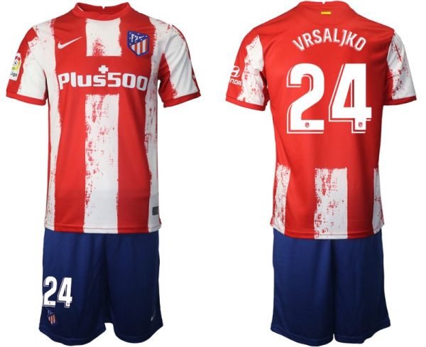 Fußballtrikot Atlético Madrid 2021/22 Stadium Trikot Home mit Aufdruck VRSALJKO 24