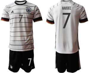 Fußballtrikot Set DFB Deutschland Heimtrikot Herren EM 2020 in weiß mit Aufdruck HAVERTZ 7