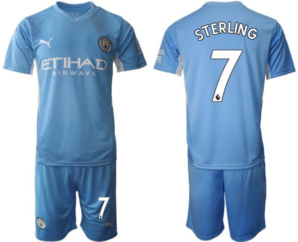 Fußballtrikots Manchester City Raheem Sterling #7 Heim Trikot Home 2022 Kurzarm-1