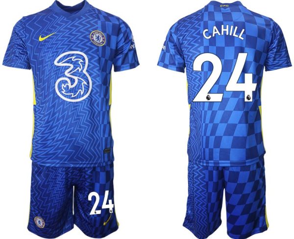 Gary Cahill 24# Herren FC Chelsea Stadium Heim Fußball Trikot 2022 blau/gelb-1