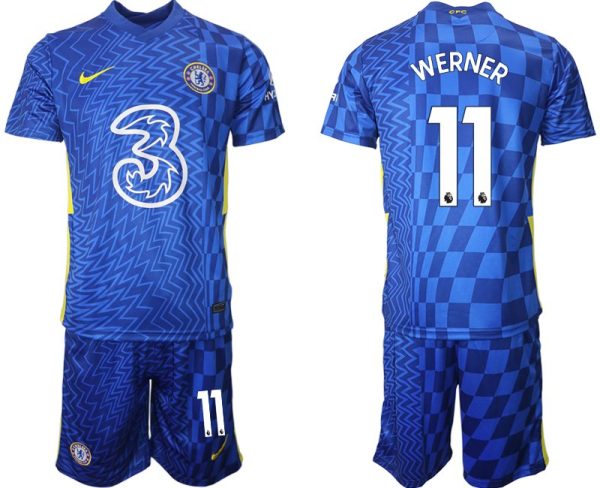 Günstige Trikots Chelsea FC 2022 Heimtrikot Kurzarm mit Aufdruck Werner 11-1