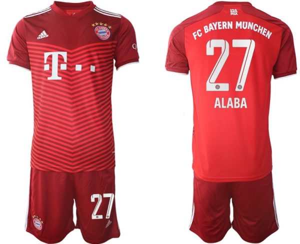 Heimtrikot FC Bayern München Saison 21/22 rot mit Aufdruck ALABA 27