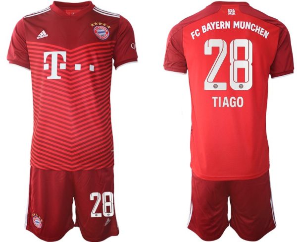 Heimtrikot FC Bayern München Saison 21/22 rot mit Aufdruck TIAGO 28