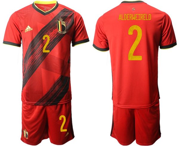 Herren Belgien Heimtrikot EM 2020 Rot mit Aufdruck ALDERWEIRELD 2