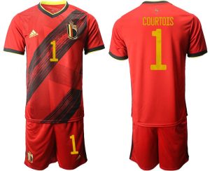 Herren Belgien Heimtrikot EM 2020 Rot mit Aufdruck COURTOIS 1