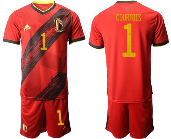 Herren Belgien Heimtrikot EM 2020 Rot mit Aufdruck COURTOIS 1