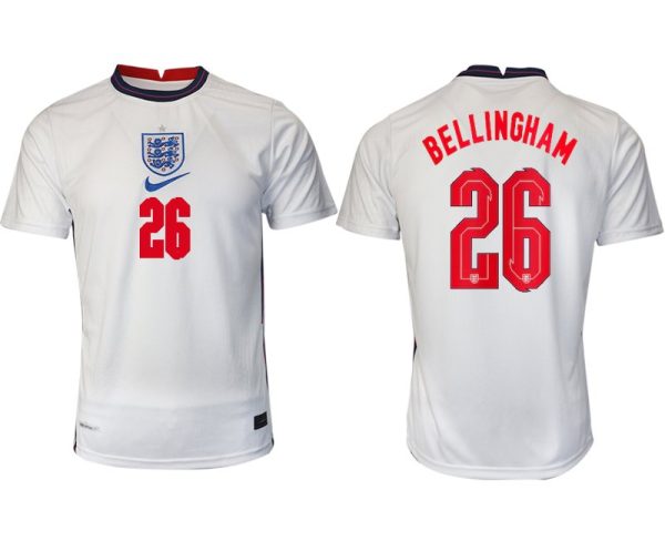 Herren England Heimtrikot EM 2022 weiß/blau mit Aufdruck BELLINGHAM 26