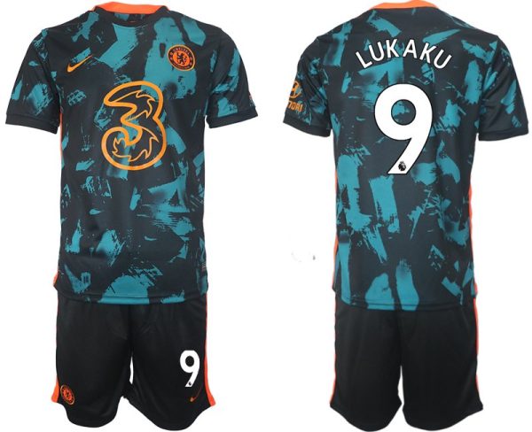 Herren Fußballtrikot Chelsea FC 2022 Stadium Ausweichtrikot mit Aufdruck LUKAKU 9