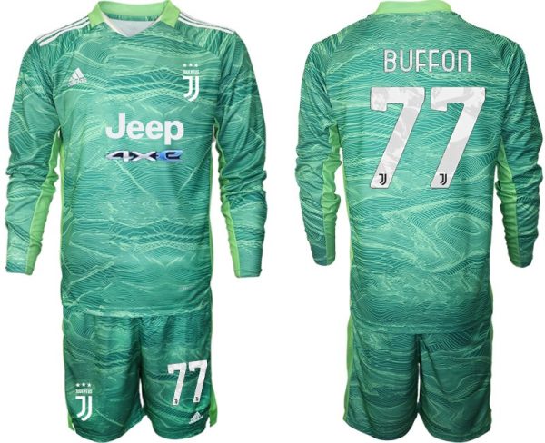 Kaufe dein Juventus Turin Torwart Trikot 2022 Buffon 77# Langarm + Kurze Hosen