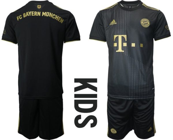 Kinder Fussballtrikot FC Bayern München Auswärtstrikot in schwarz