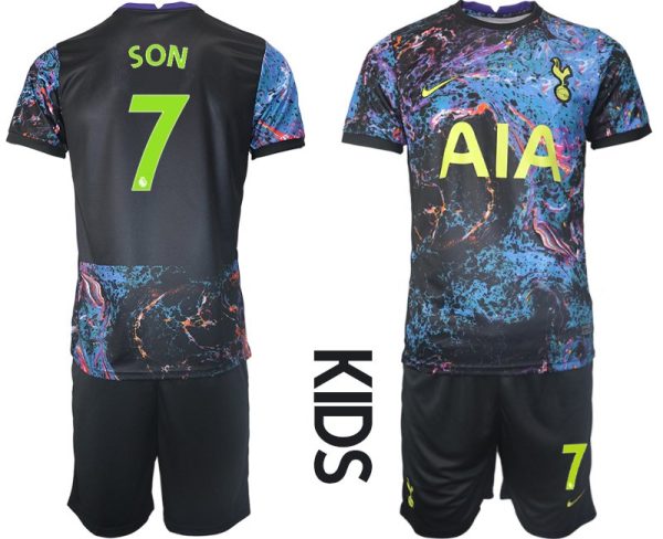 Kinder Trikot Tottenham Hotspur 2022 Jersey Away mit Aufdruck SON 7