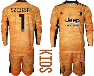 Kinderheim Trikot Juventus 2021/22 Orange Torwart Langarm Szczesny #1