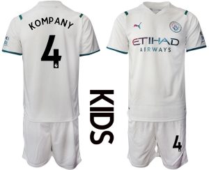 Kindertrikot Manchester City 2022 Auswärtstrikot weiß für Kinder KOMPANY 4