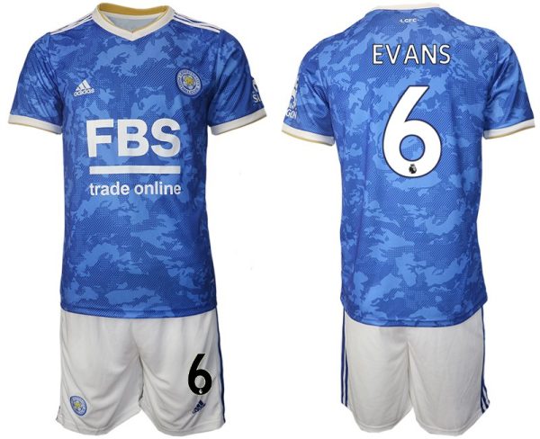 Leicester City Jonny Evans 6 Heim Trikot Home 2022 Kurzarm + Kurze Hosen