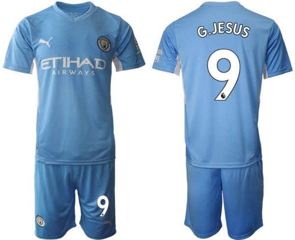 Manchester City Gabriel Jesus #9 Herren Heimtrikot 2022 Fußballtrikots Kurzarm-1