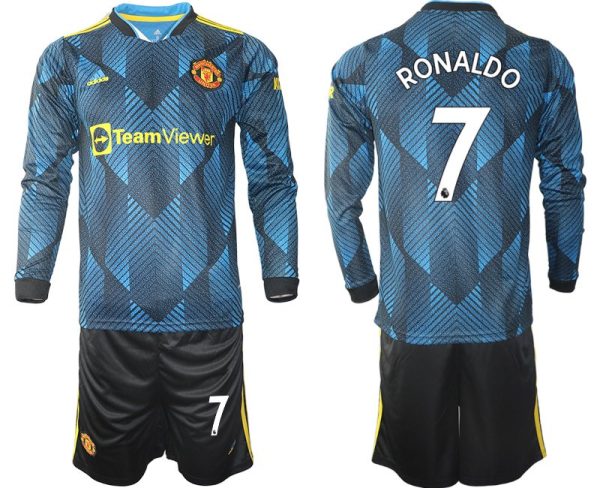 Manchester United Ausweichtrikot 2021/22 Langarm Trikotsatz mit Aufdruck Ronaldo 7