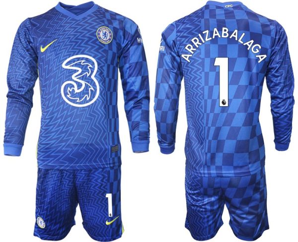 Personalisierbar Trikotsatz Chelsea FC Heimtrikot 2022 blau Langarm Arrizabalaga 1