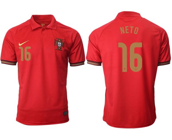 Portugal EURO Vapor Match 2020/21 Heimtrikot Herren rot/gold mit Aufdruck NETO 16