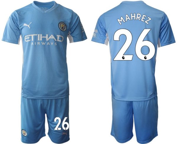 Riyad Mahrez #26 Manchester City FC Herren Heimtrikot 2022 Kurzarm-1