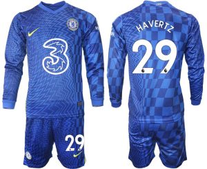 Trikotsatz Chelsea FC Heimtrikot 2022 blau Langarm mit Aufdruck Havertz 29