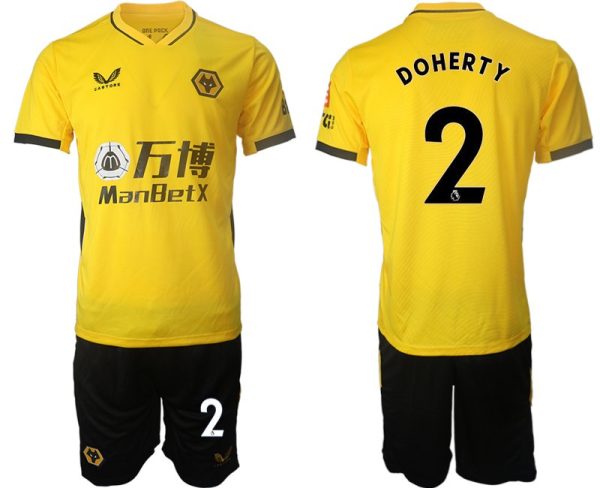 Wolverhampton Wanderers Gelb Trikot 2022 Heim mit Aufdruck DOHERTY 2