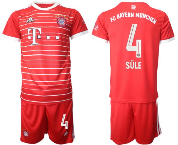 FC Bayern München 2022-23 Heimtrikot Süle 4 Trikotsatz Kurzarm + Kurze Hosen