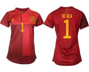 Günstige Fußballtrikots Spanien Trikot Home EM 2022 Rot mit Aufdruck DE GEA 1