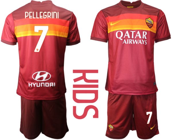 Fussball Trikot AS Roma 2020-21 Heim Trikotsatz Kurzarm Für Kinder PELLEGRINI 7